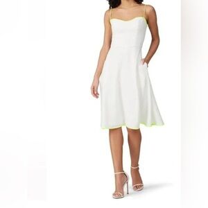 Black Halo White Dress with Neon Trim